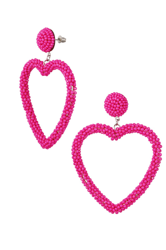 Oorbellen Hearts Fuchsia