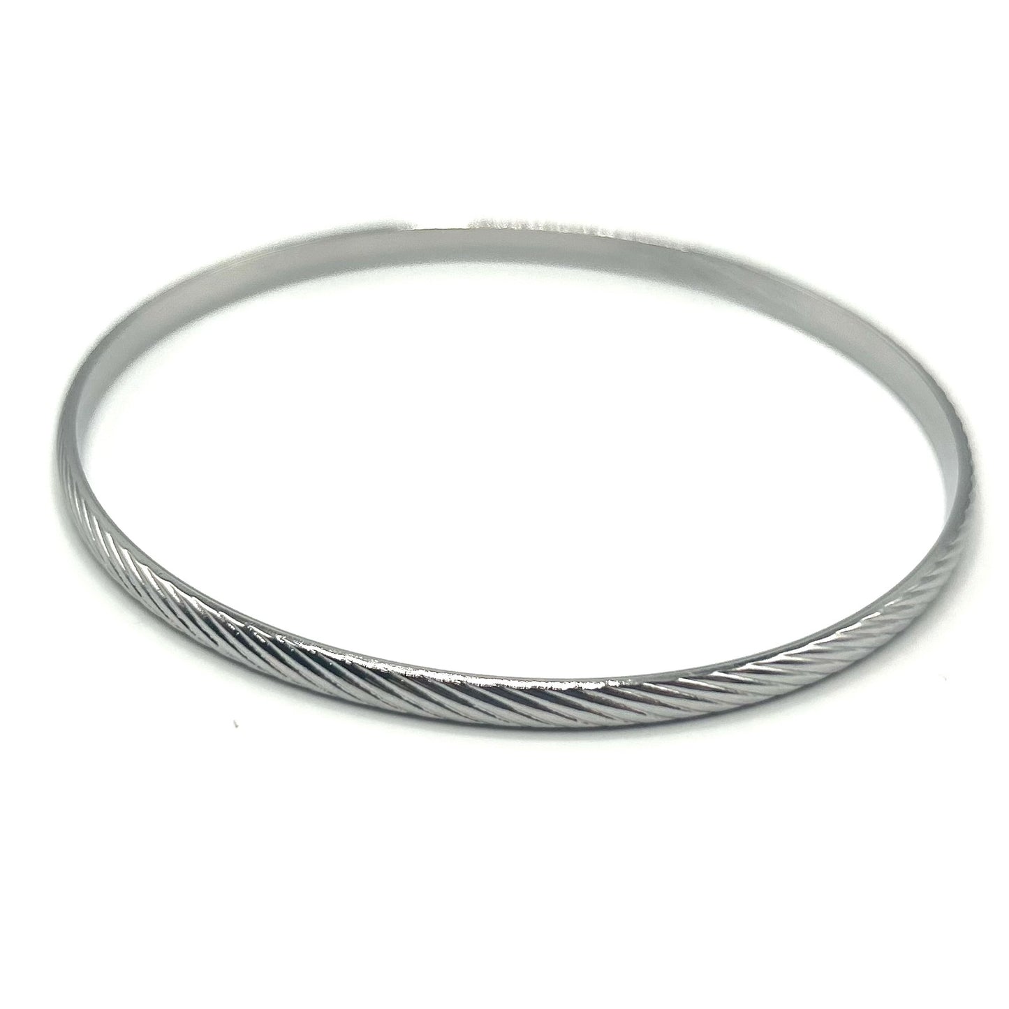 Armband Bangle Stripe Silver