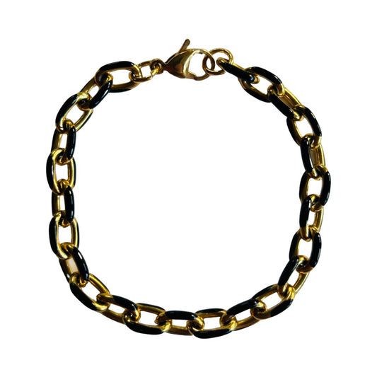 Armband Oval Black/Gold